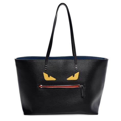 FENDI Vitello Elite Cuoio Monster Buggies Medium Roll Tote 